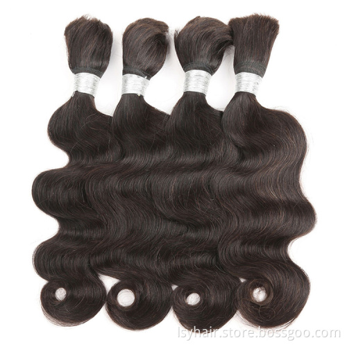 Factory Wholesale Unwefted Bulk Virgin Hair For Braiding, No Weft Braid In 100% Human Hair Bulk Remy Curly Braiding Hair